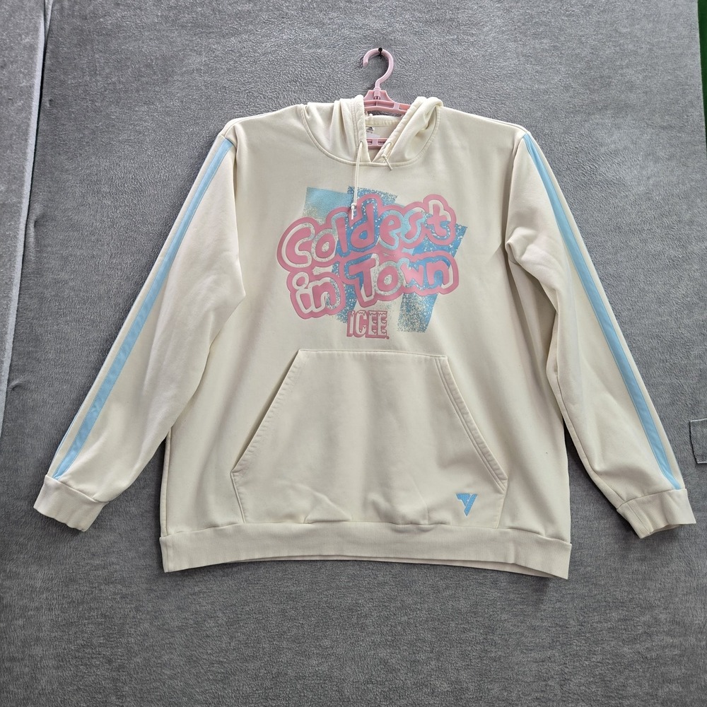 Adidas Men Hoodie 3XL Ivory Trae Young ICEE Logo Graphic Print‎ Fleece Pullover